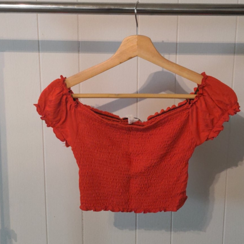 Rouched Slinky Off the Shoulder Top
